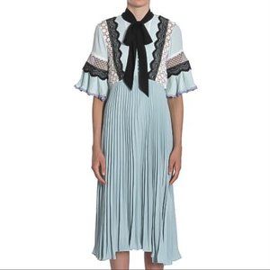 SELF-PORTRAIT Bellis Lace Trim Duck Midi Dress UK 6 US 2 NWT